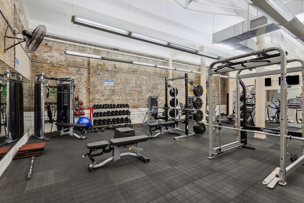 Fitness center at Cotton Mill condos in New Orleans